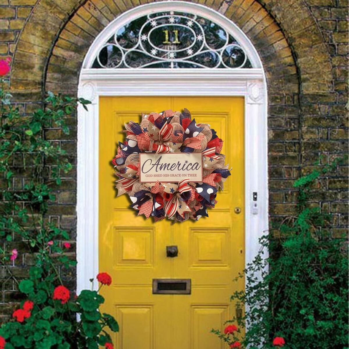 Independence Day Wreath Flower Garland for Front   Decoration
