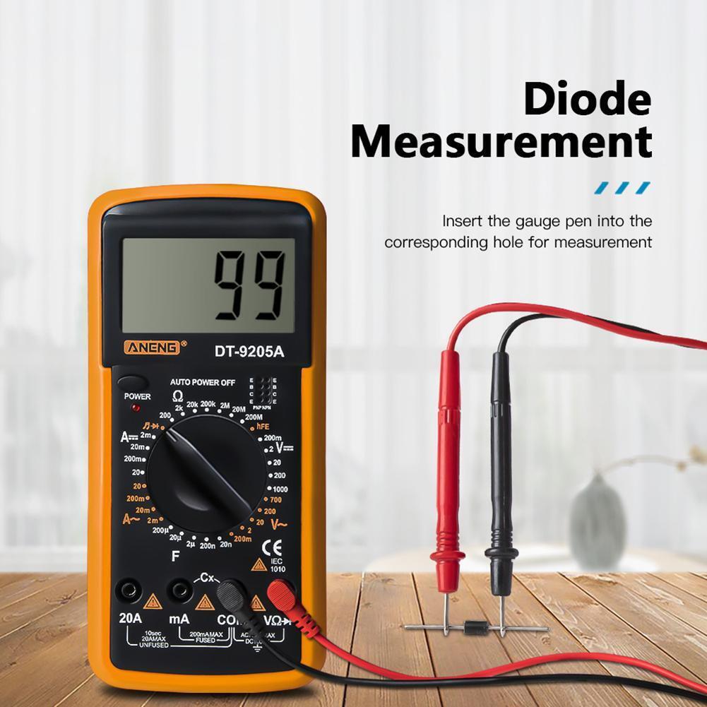 ANENG DT-9205A Digital Voltmeter Current Voltage Resistance Tester (Yellow)