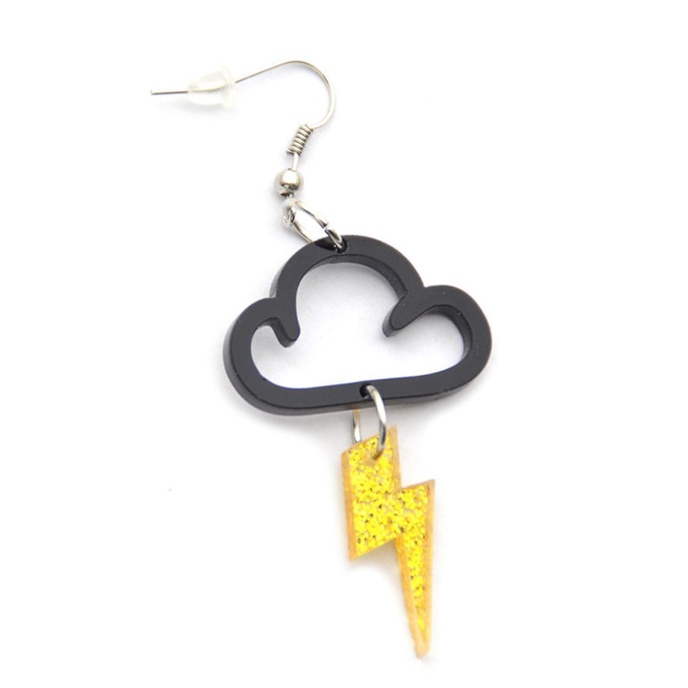 Fashion Women Girls Drop Earrings Cloud Lightning Drop Dangle Acrylic Earrings