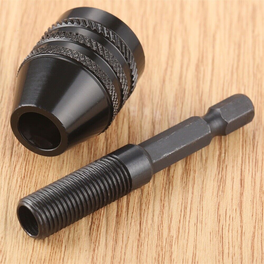 2Pcs 1/4'' Keyless Drills Chuck Quick Change Impact Driver Converter Conversion