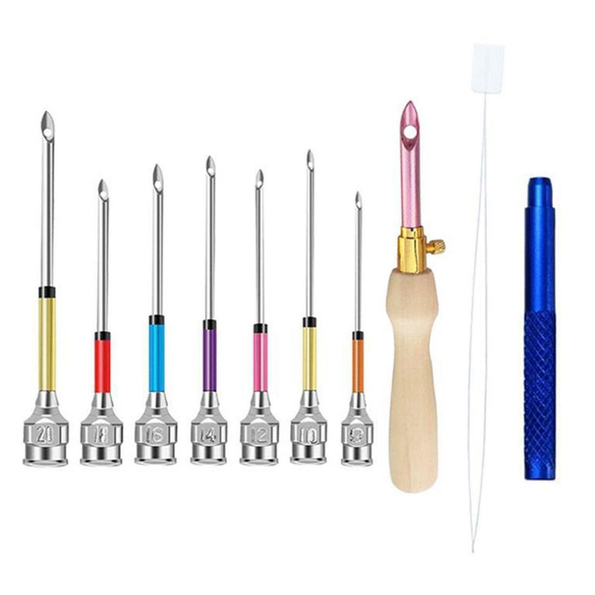 9Pcs Punch Needle Embroidery Kit  Tools Poking Knitting Sewing
