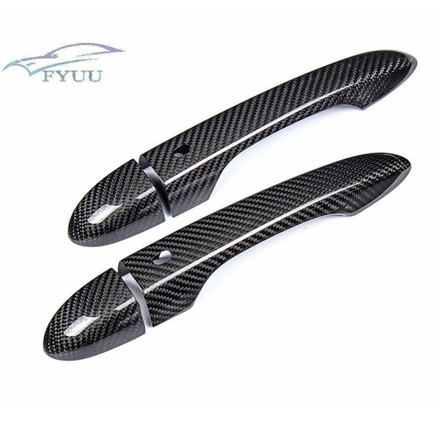 Black Carbon Fiber Door Handle Cover Trim For Maserati Ghibli 2014-2017 2018-19