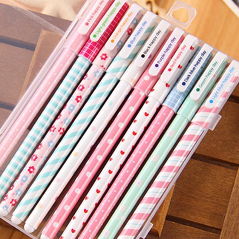 10pcs Refillable Colorful Gel Pen Party Favors Supplies for Scrapbook Lovers