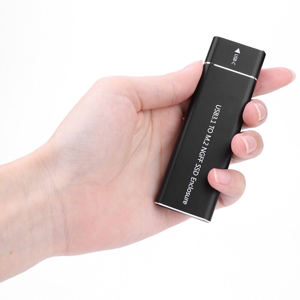 USB 3.1 Gen 1 Type C to B Key M.2 SSD Case External SSD Enclosure (Black)