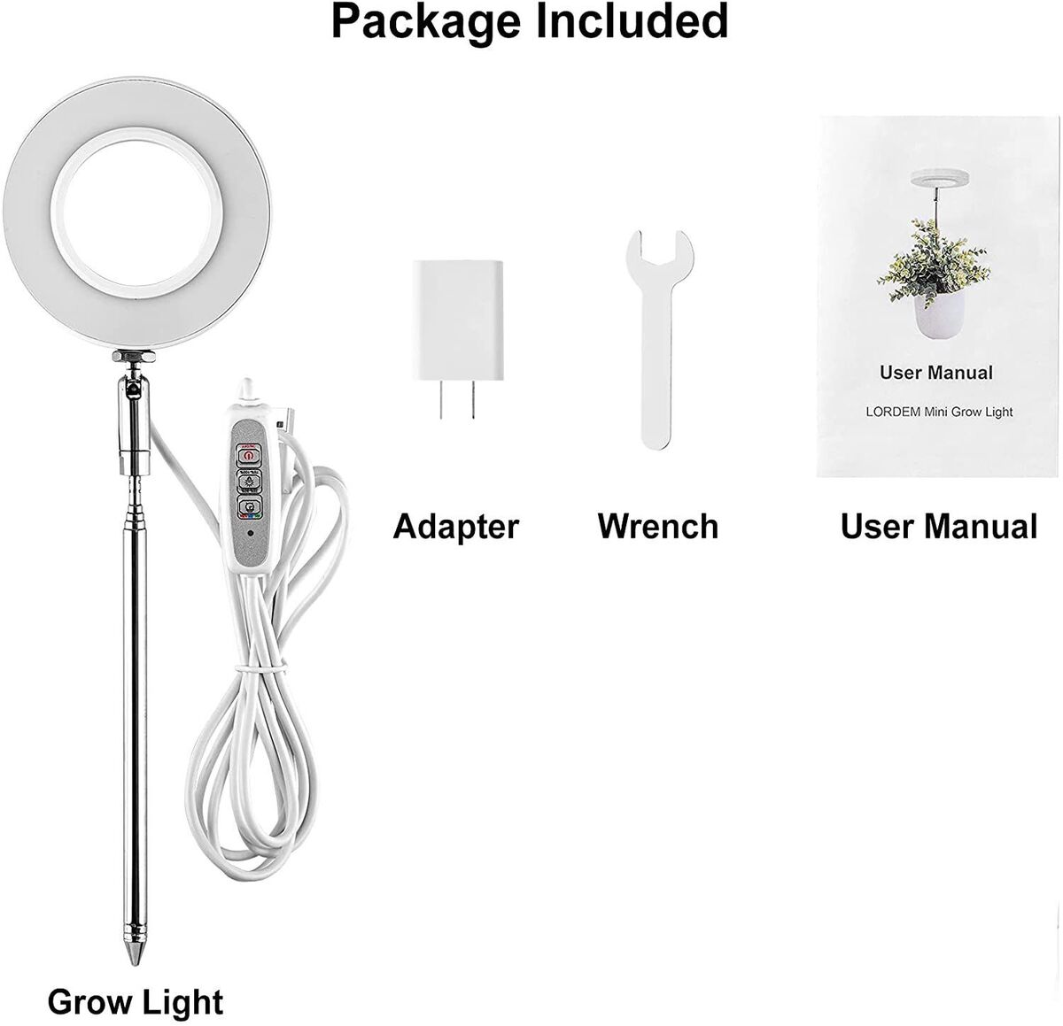 Adjustable Auto On/Off Indoor Plants Grow Light Growing Lamp LED Plant Light