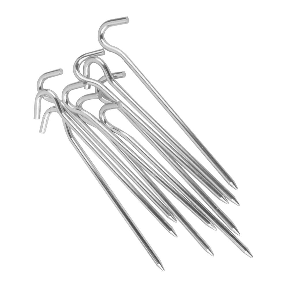 10Pcs Aluminium   Peg Nail Stake Hook Outdoor Camping Tarp