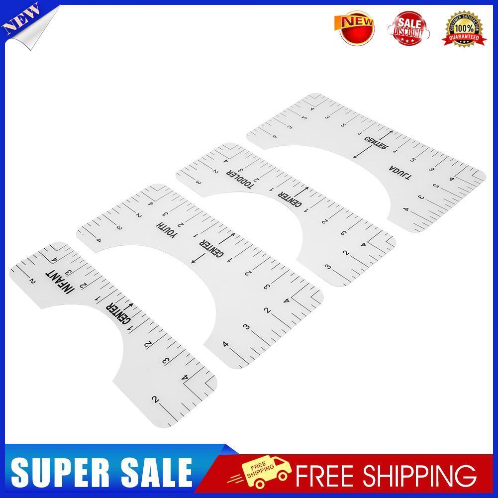 4pcs T-Shirt Alignment Ruler Guide Fabric DIY Chart Sewing Measuring Ruler