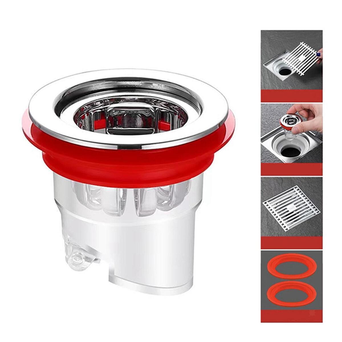 Bathroom Floor Drain Magnetic Insert Drain Plug for Water Sewer Drainer
