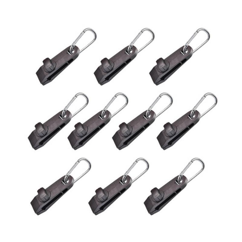 10Pcs Tarp Clips with Carabiner Heavy Duty Lock Grip Thumb Screw Camp Tent Clamp