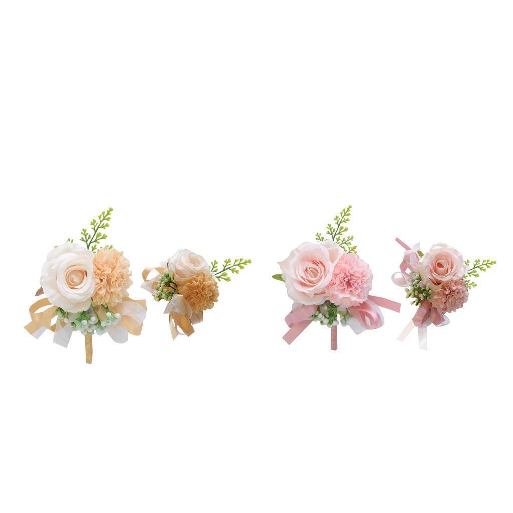 2pcs Wrist Boutonniere Wedding Bridal Bouquet Party Decoration Decoration