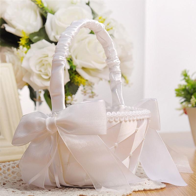 Flower Girl Wedding Basket Candy Gift Package for Banquet Holiday Daily Use