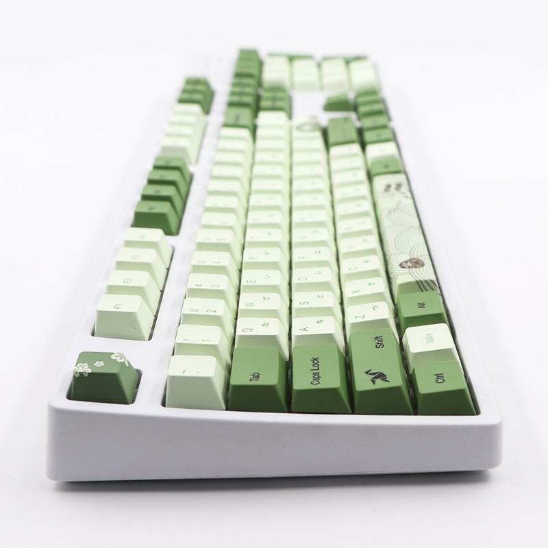 127-key Matcha Keycaps PBT Sublimation OEM Hight for Mechanical Keyboard Keycap