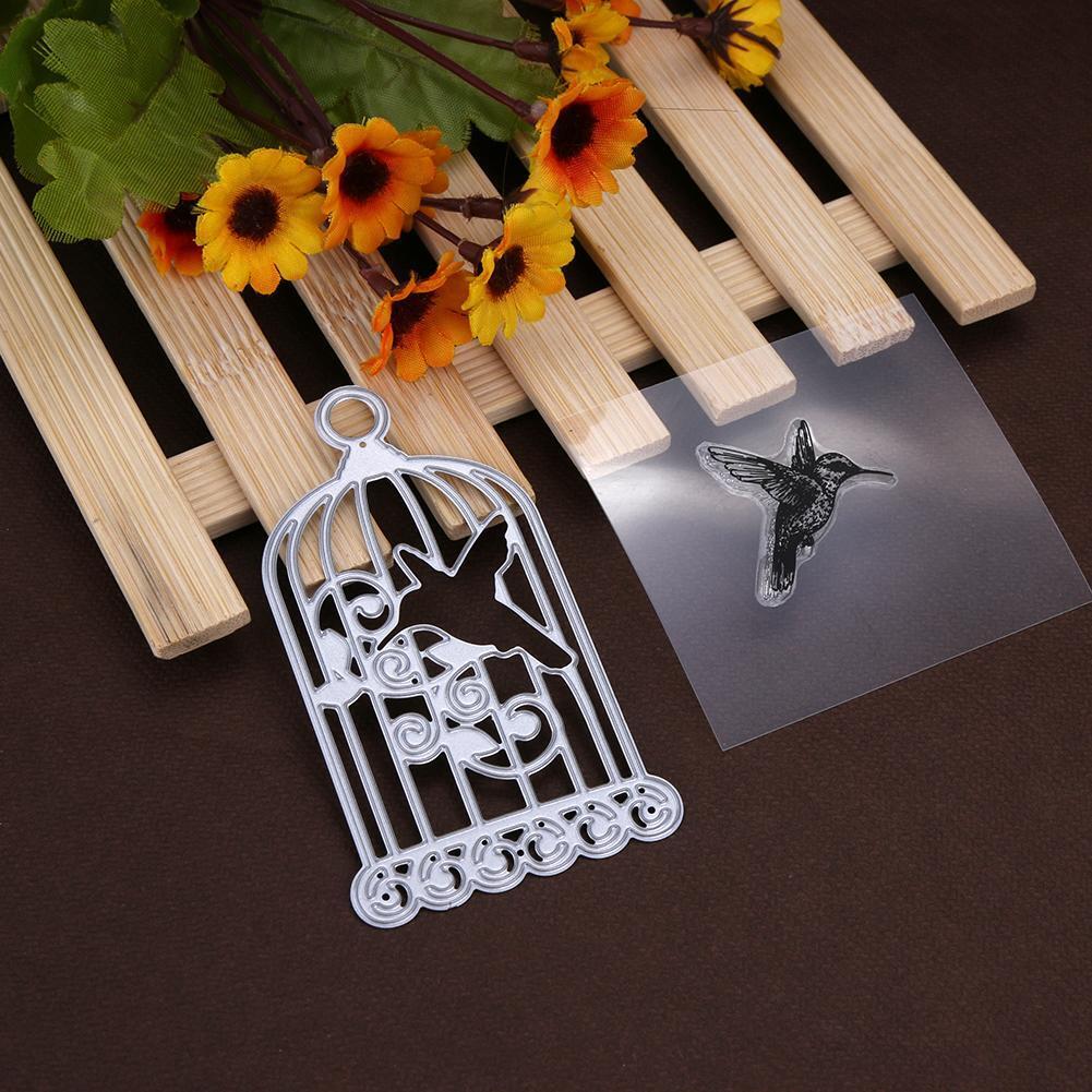 2pcs/set Silicone Transparent Seals Clear Stamps+Cutting Die for DIY Album