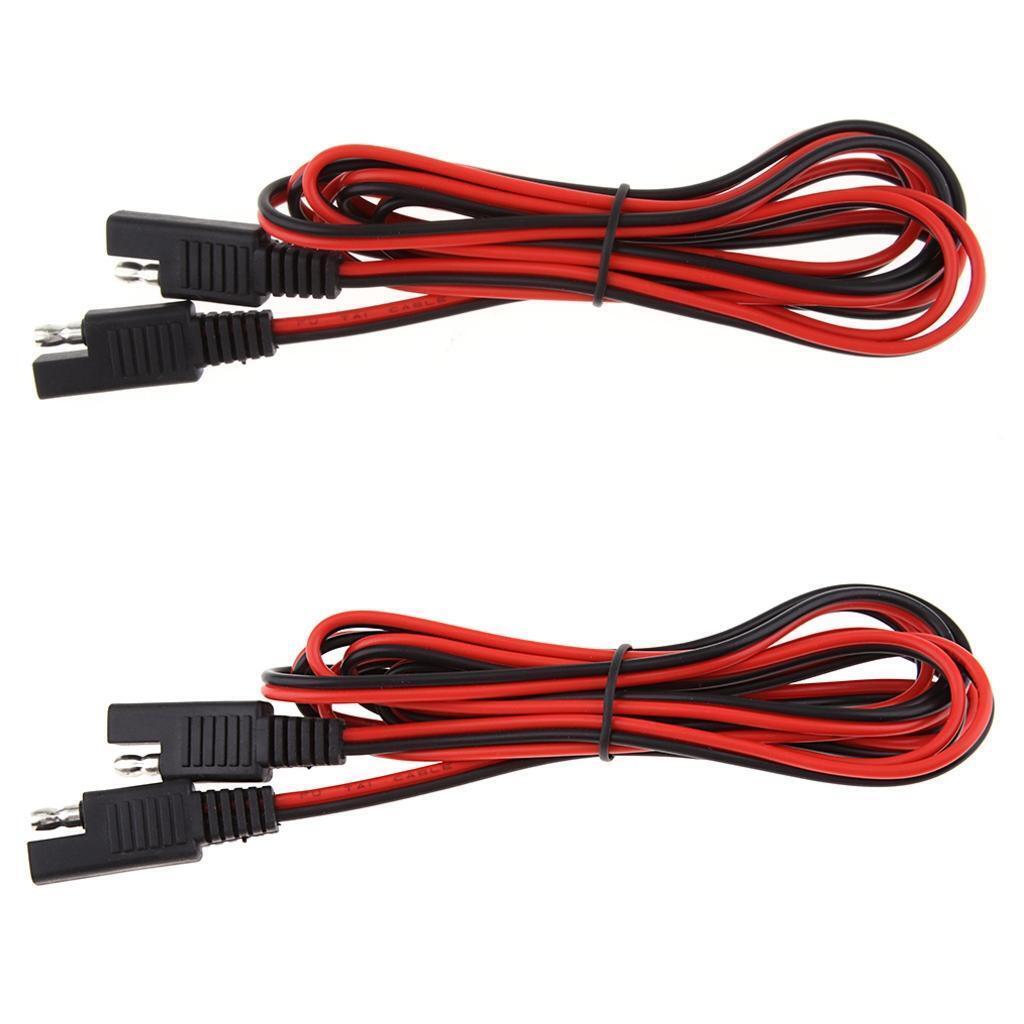 2x 18AWG  SAE Plug Male to Male Harness Extension Adapter Cable