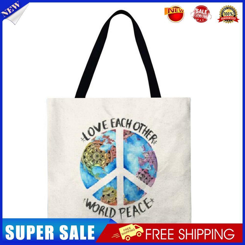 Peace totem Printed Shoulder Shopping Bag Casual Large Tote Handbag