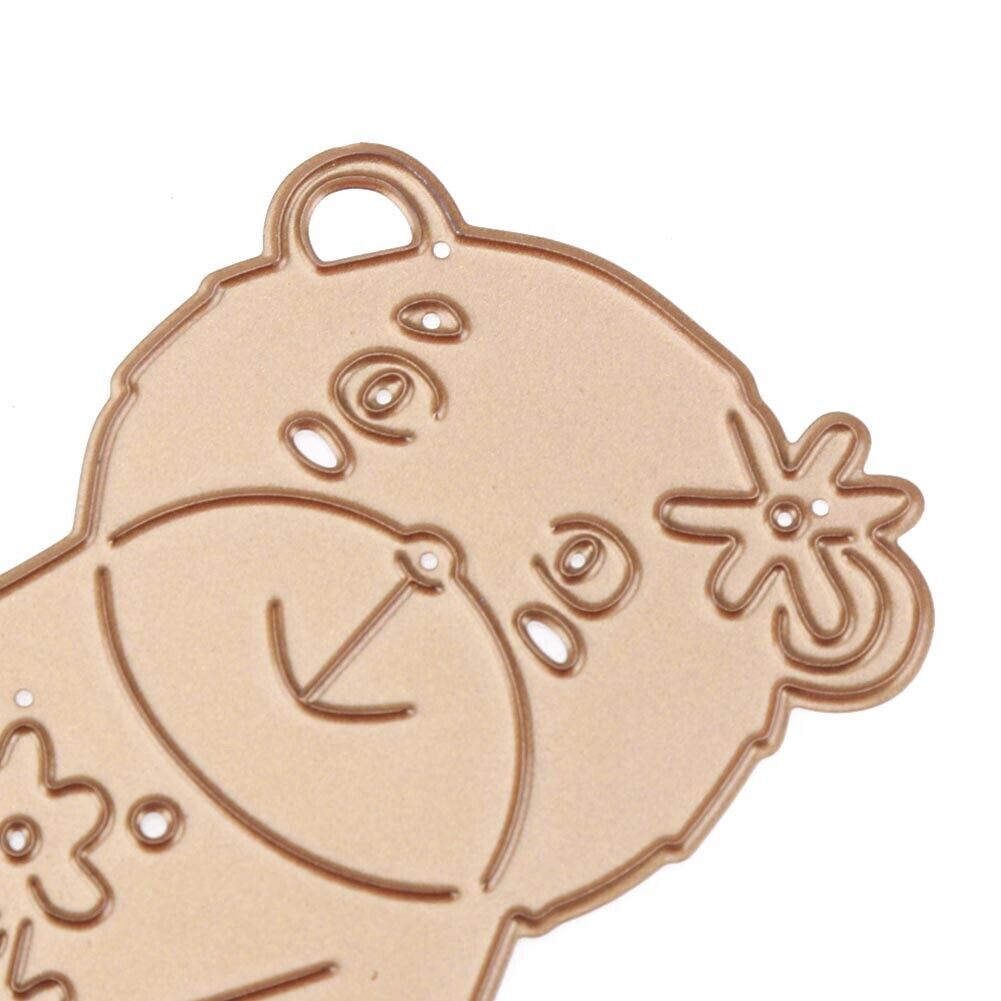 Bear Wear Flower Cutting Dies Stencils Scrapbook Embossing DIY Craft Card -