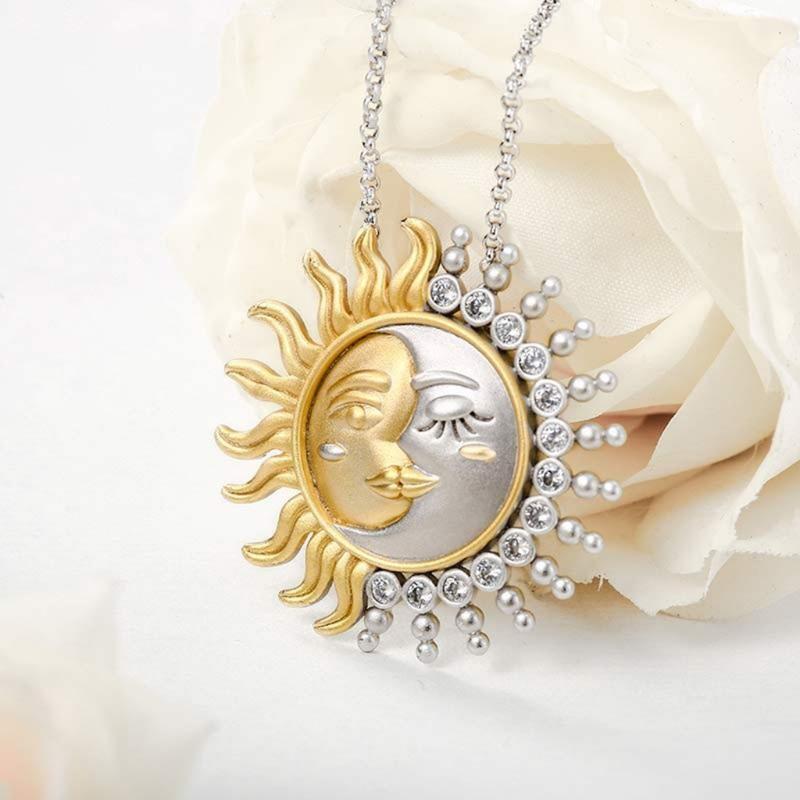 Ins Simple Wild Sun Moon Long Necklace Female Personality Trend Necklace