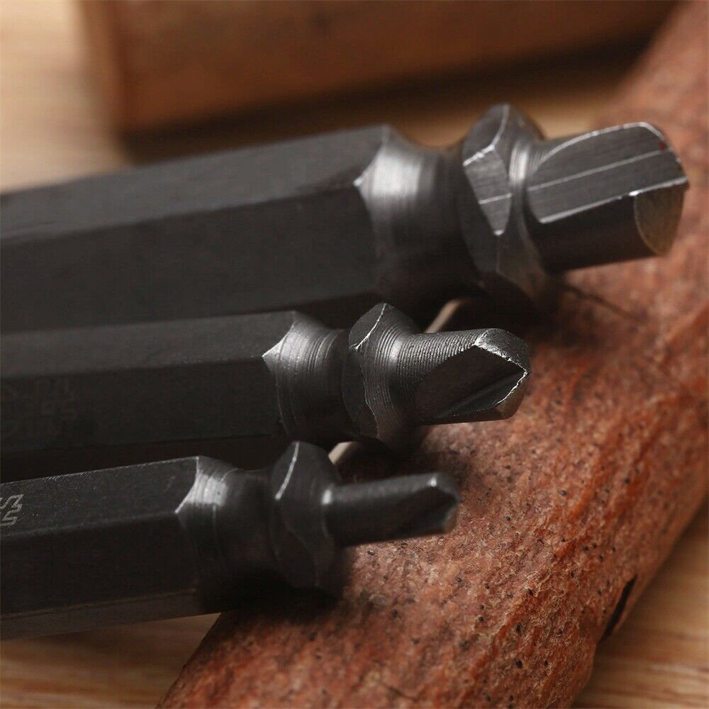 4Pcs Easy Out Damaged Screw Bolt Stud Extractor Remover Drill Bits Set Hex Shank