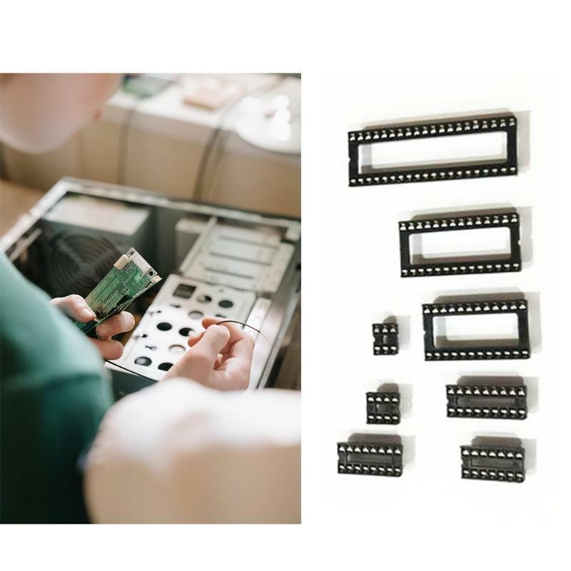 122Pcs 2.54mm Pitch Dual Row DIP IC Sockets Solder Type Adaptor Set 6 to 40pin