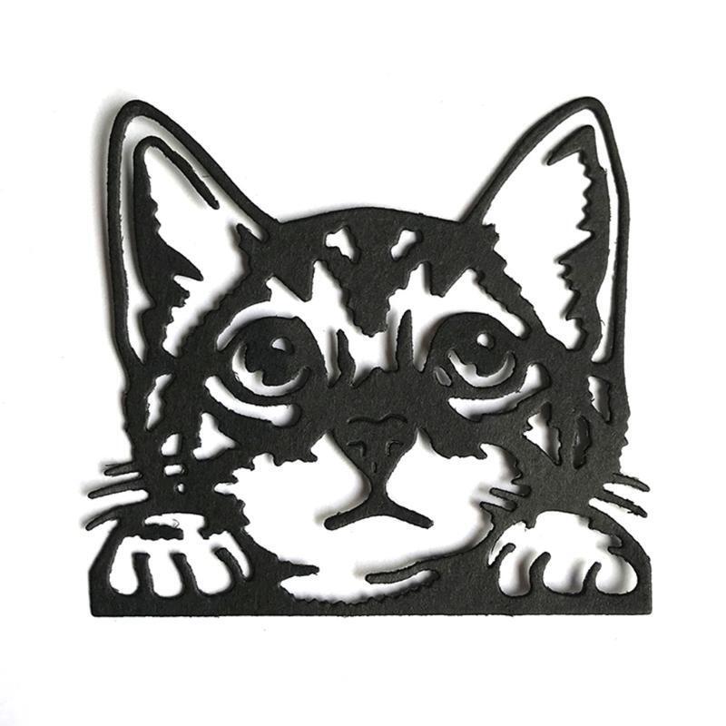 Cute Cat Head Shape Frame Carbon Steel Cutting Dies DIY Scrapbooking Photo Album