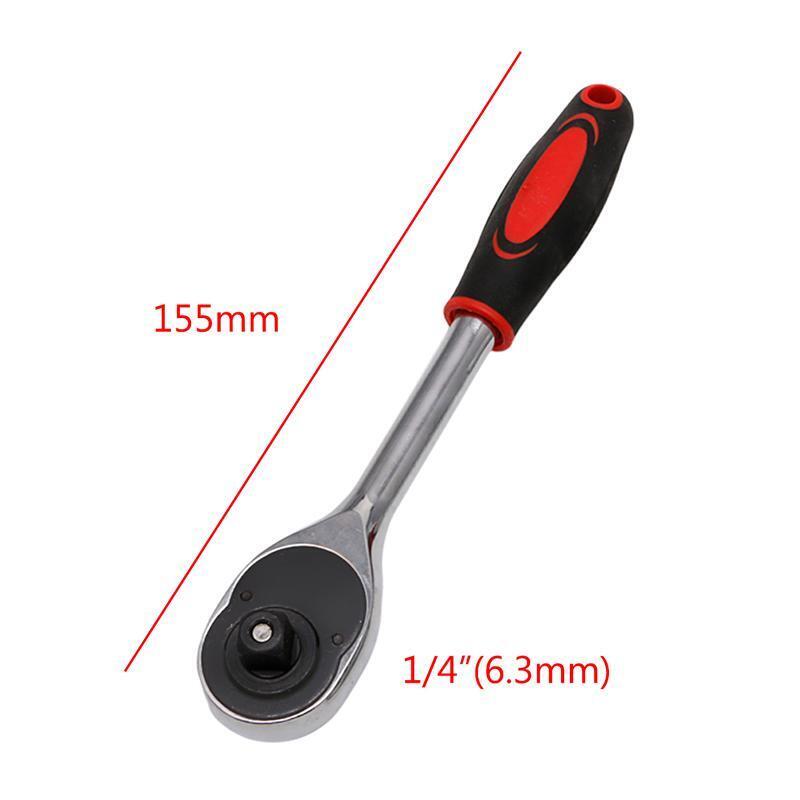 1PC 1/4"Drive Quick Release Ratchet Socket Wrench Hand Repairing Tool