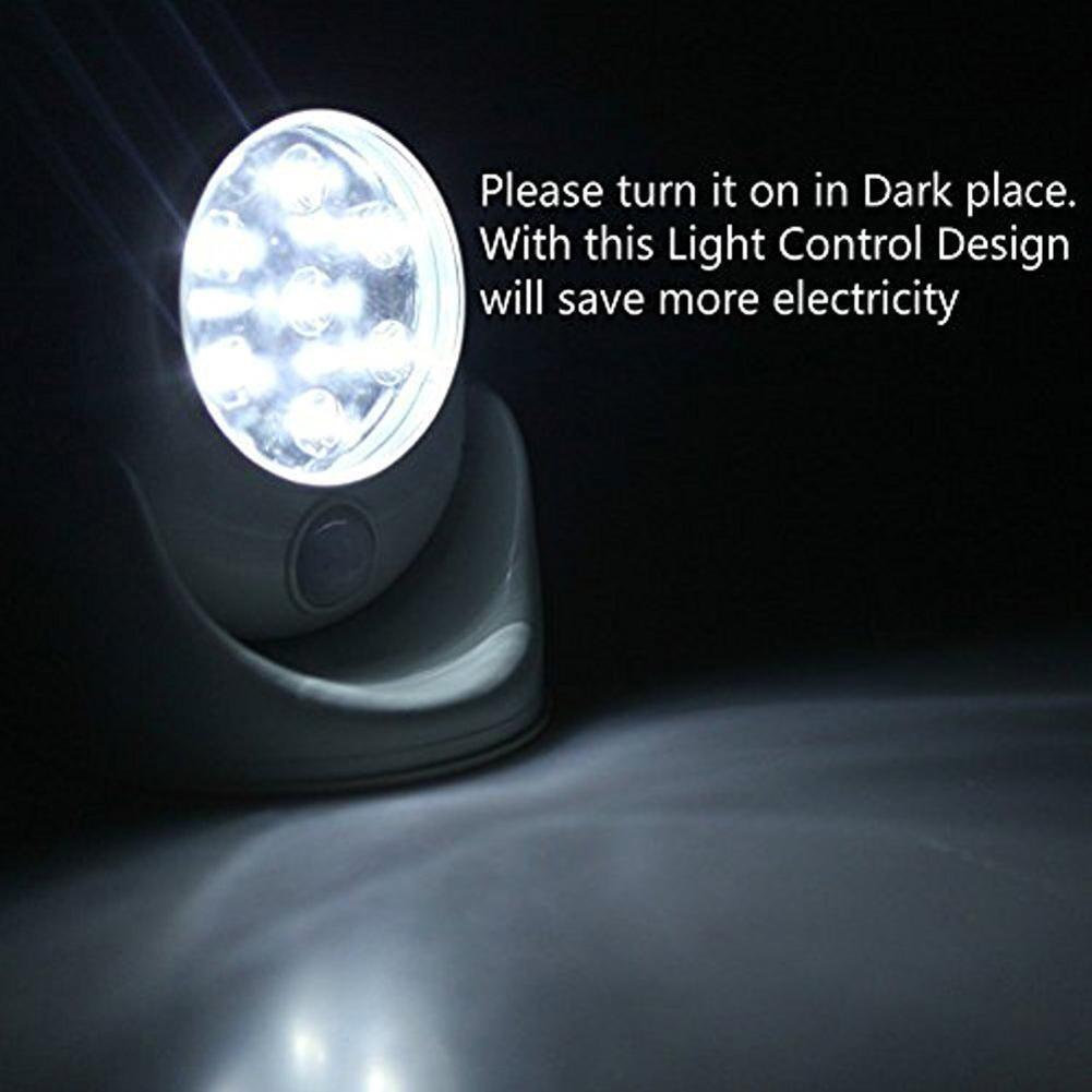 7 LED Adjustable Motion Activated Sensor Light Rotation Cordless Wall Lamps