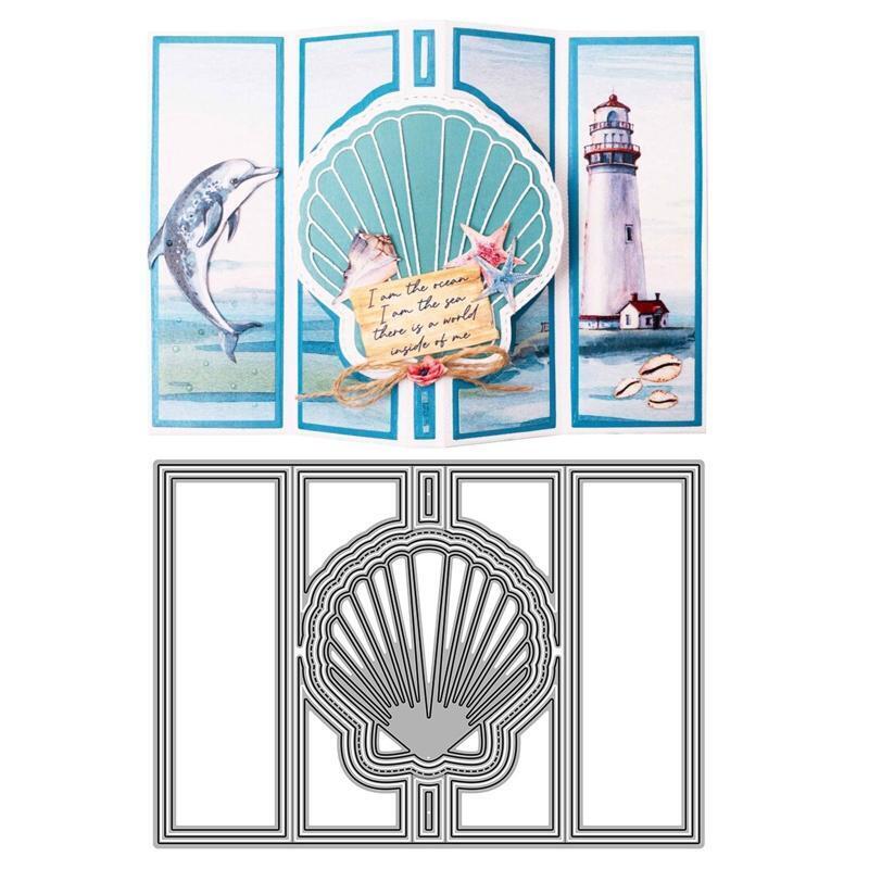 Rectangle Conch Shell Frame Metal Die Cuts Animal Frames Card Cutting Dies Cut