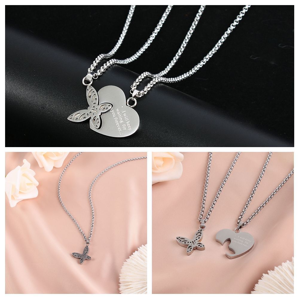 Day Heart Choker Couple Necklace Lovers Decoration Heart Drop Pendant