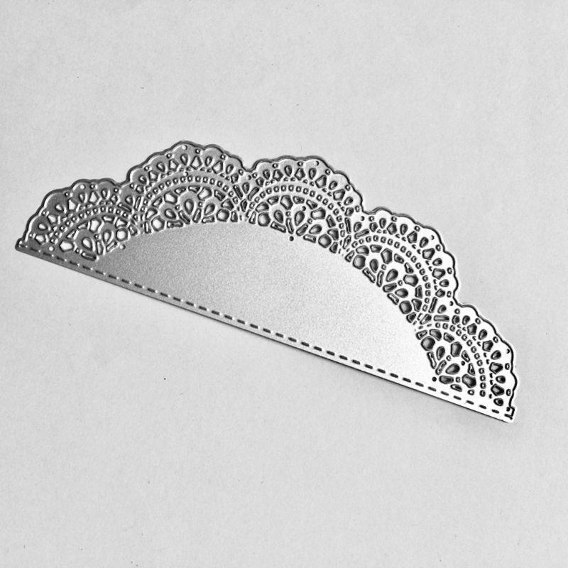 Semicircle Lace Cutting Dies Greeting Invitation Message Card Photo Album Making