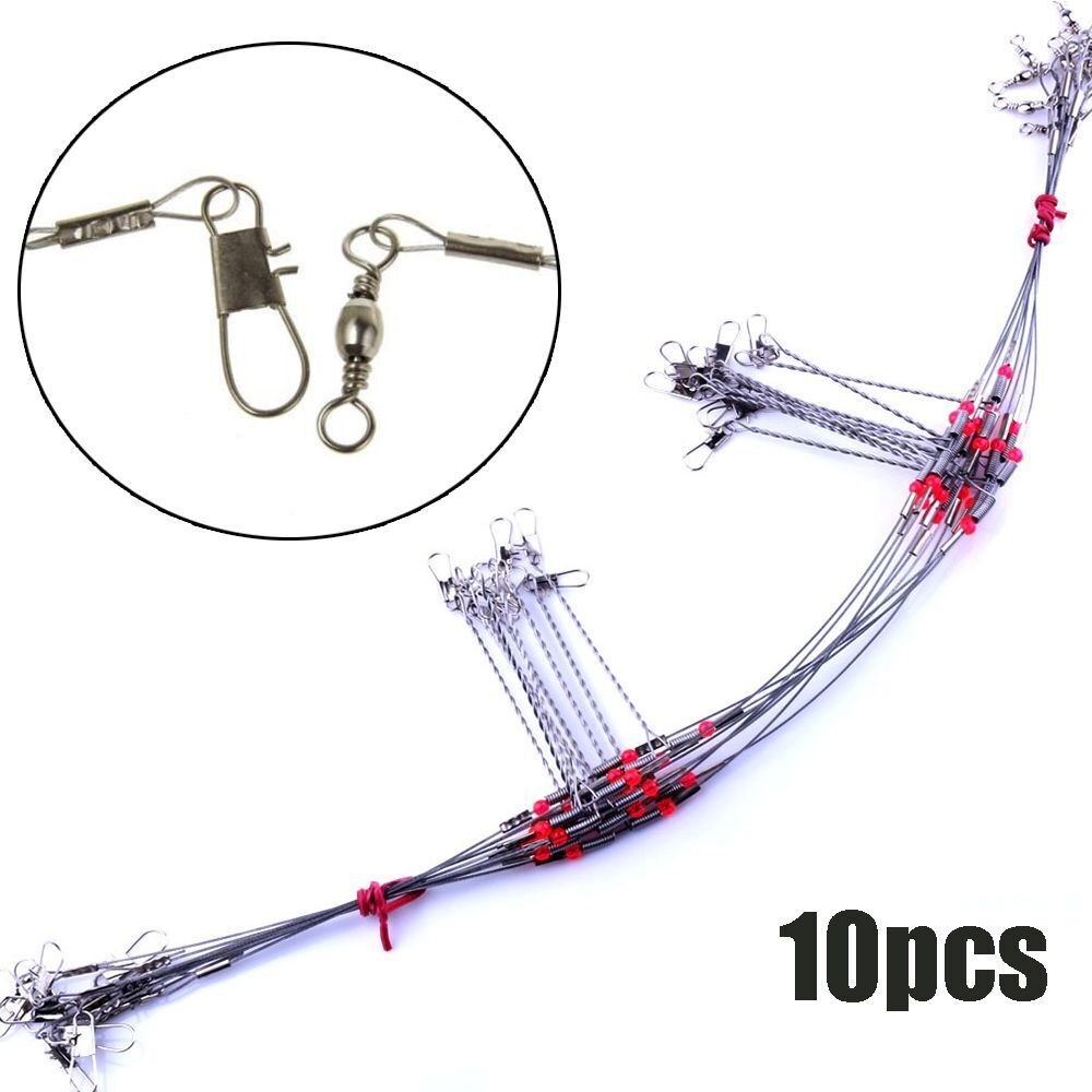 Steel String Safety Snaps Fishing Wire Line Rope Wire Leader Trace With Snap