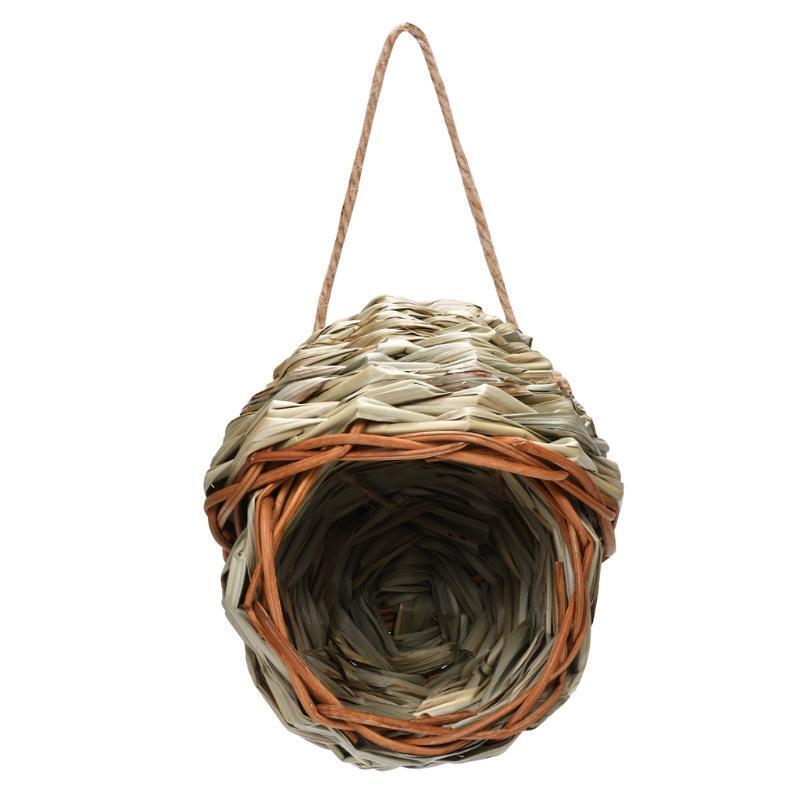Breathable Bird Hut Hand-Woven Grass Wren Nest Eco-friendly for Sparrow Roosting
