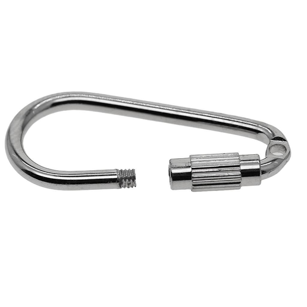 10x Alloy Screw Locking Carabiner Clasp Key Chain Key Ring Clasps 34x16mm