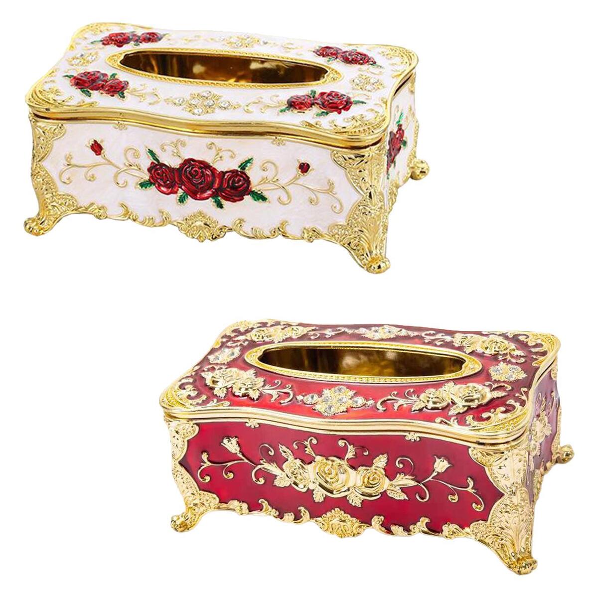 2Pcs Creative Ornate Tissue Box Cover Square Paper Toilet Case Car Holder
