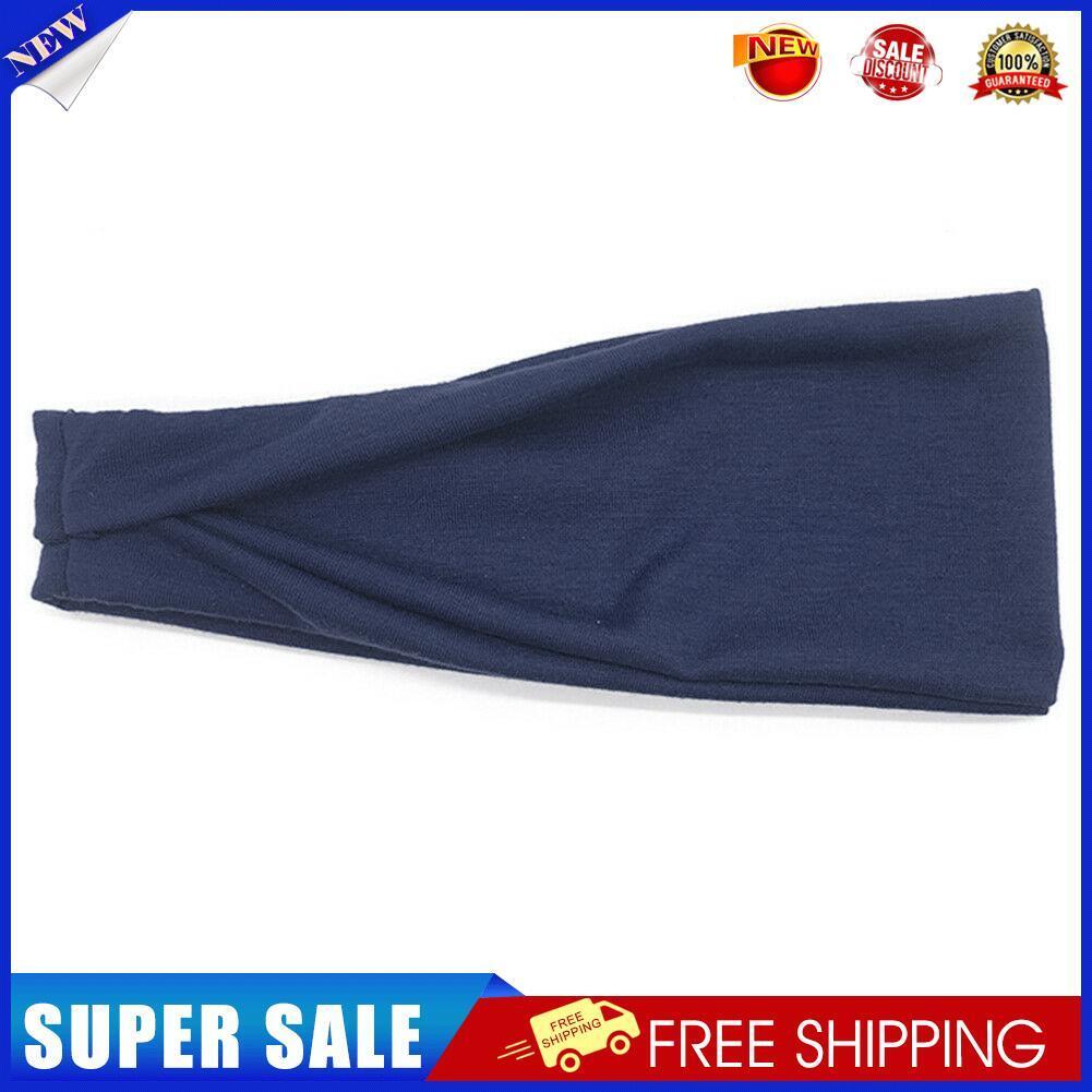 Sweat Headband Non-slip Elastic Stretch Hair Band Sports Safety (Navy Blue)