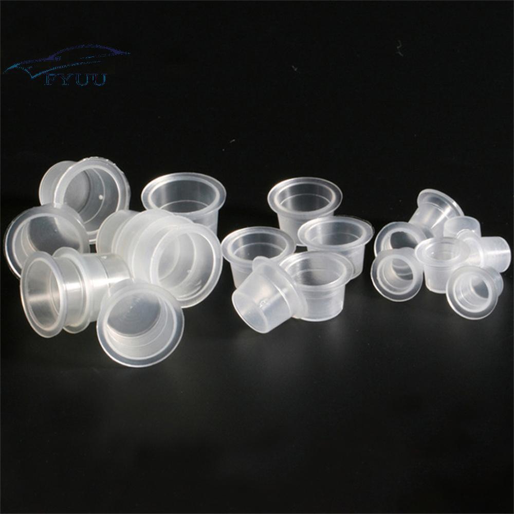 100 Pcs Ink Caps Plastic Cups Tattoo Supplies Easy to Clean and Store Universal