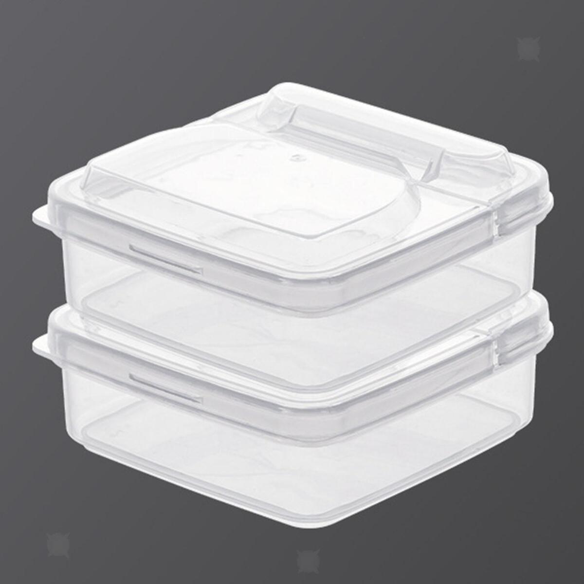 2Pcs Refrigerator Food Container Lunch Box Container Freezer Drawers Bins