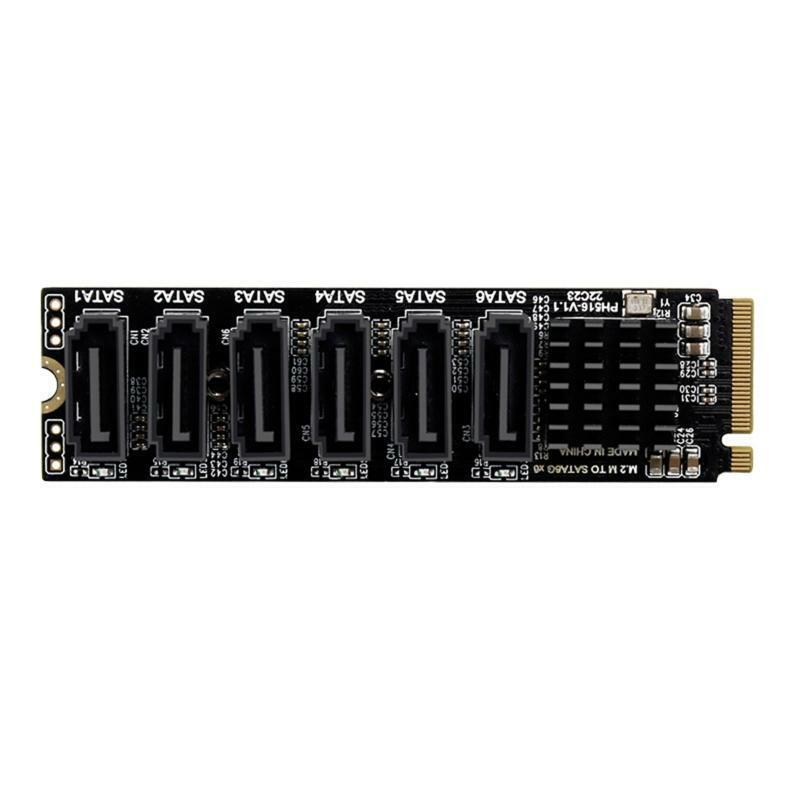 M2 PCIE 3.0 to 6-Port Sata 3.0 Expansion Card Computer Desktop Solid State Card