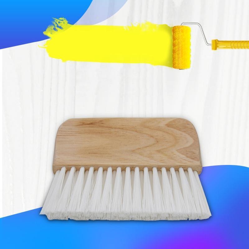 Art Brush with Wooden Handle Portable Watercolor Brush Flat Brush for Wood Wall