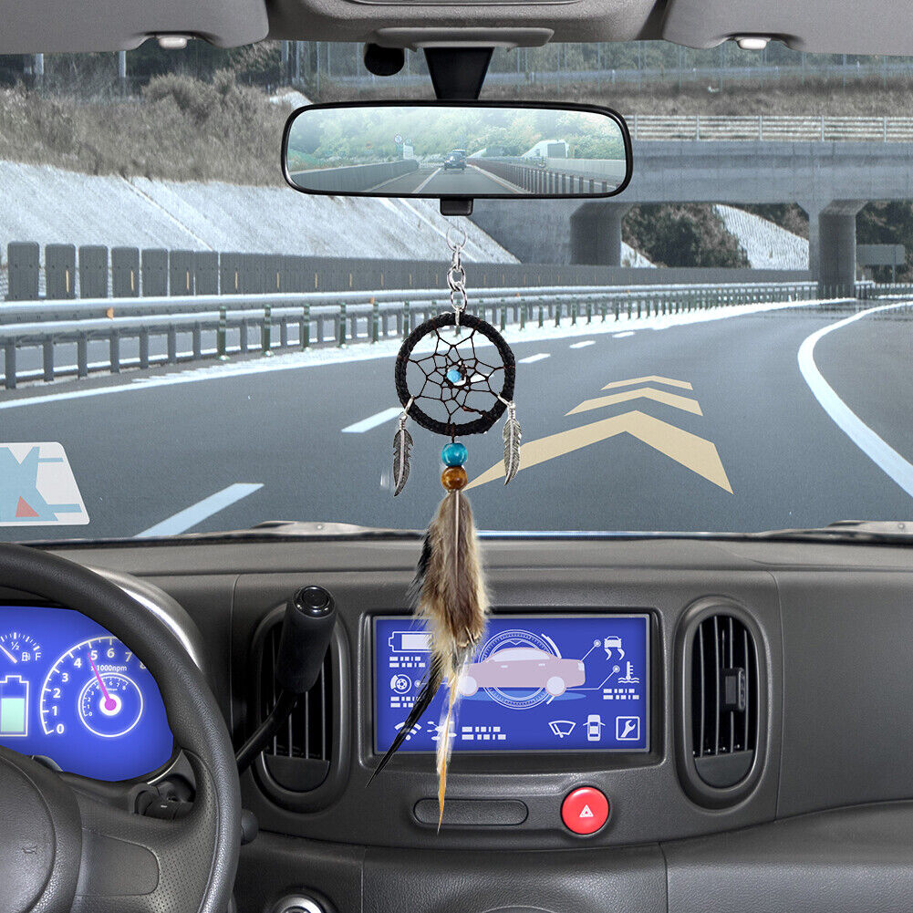 Mini Dreamcatcher Car Pendant Windbell Feather Decoration Keyring Adornment