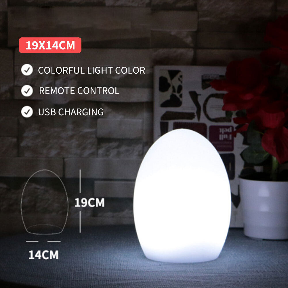 Egg Shape LED Night Lights Colorful Remote Party Atmosphere Light (Battery)
