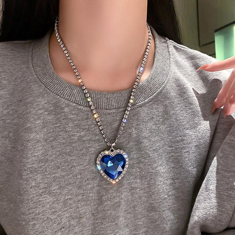 Heart Charm Necklace Wedding Jewelry Accessories for Women Girl Valentine Gifts