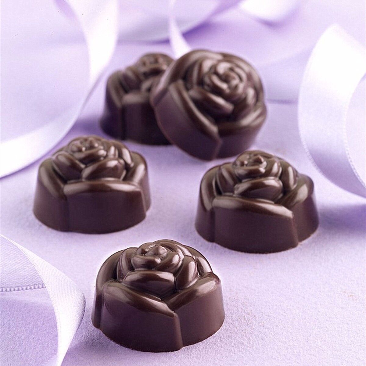 15-Cavity Silicone Flower Rose Chocolate Cake Soap Mold Baking Ice Tray Mould