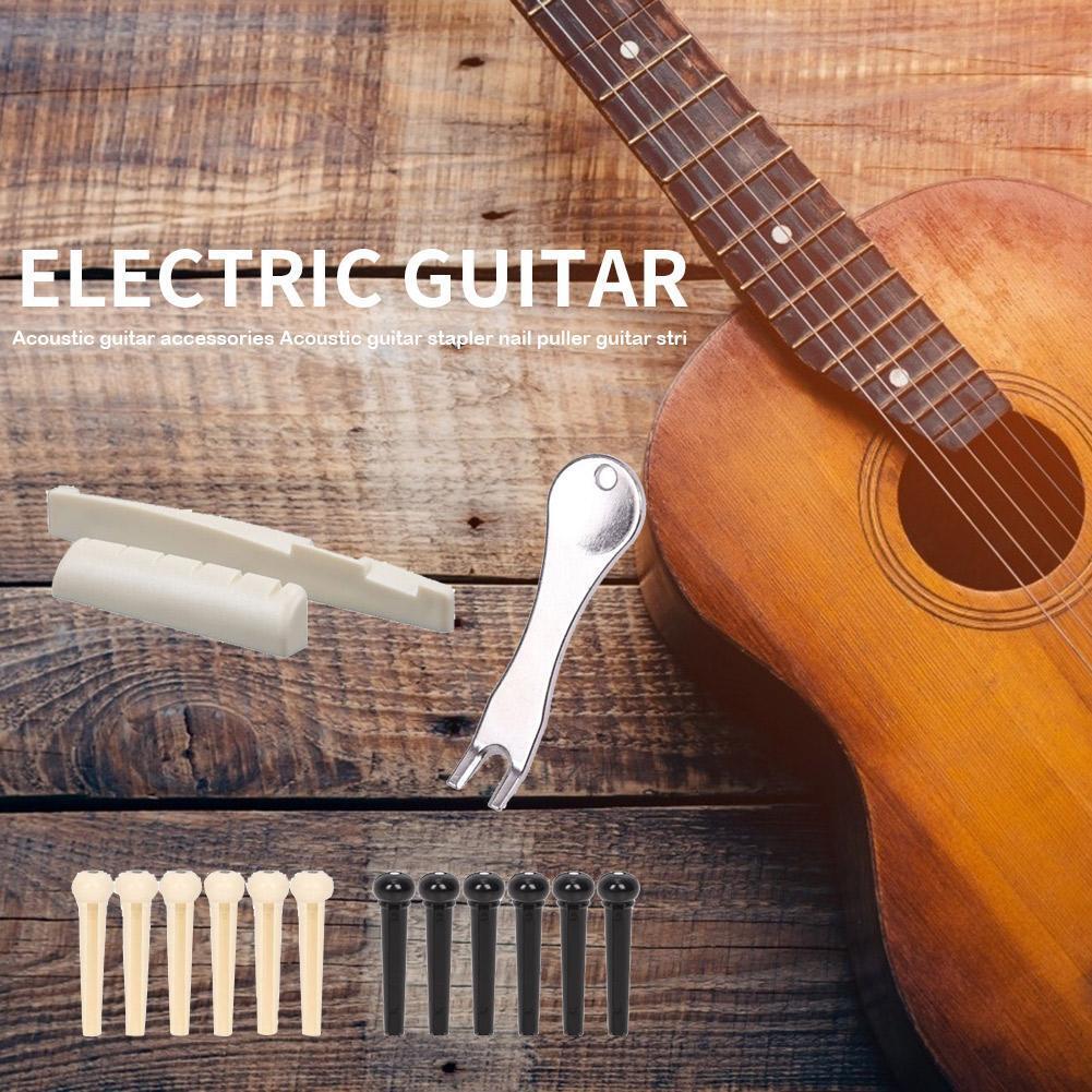 Acoustic Guitar Accessories Wooden Guitar Pin Peg+String Nails+Saddle+Nut