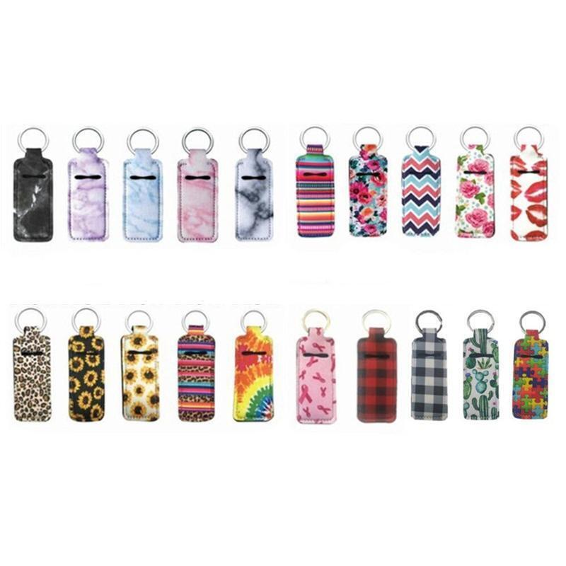 40Pcs Neoprene Lipstick Holder Wristlet Keychain Protective Cases for Women DIY