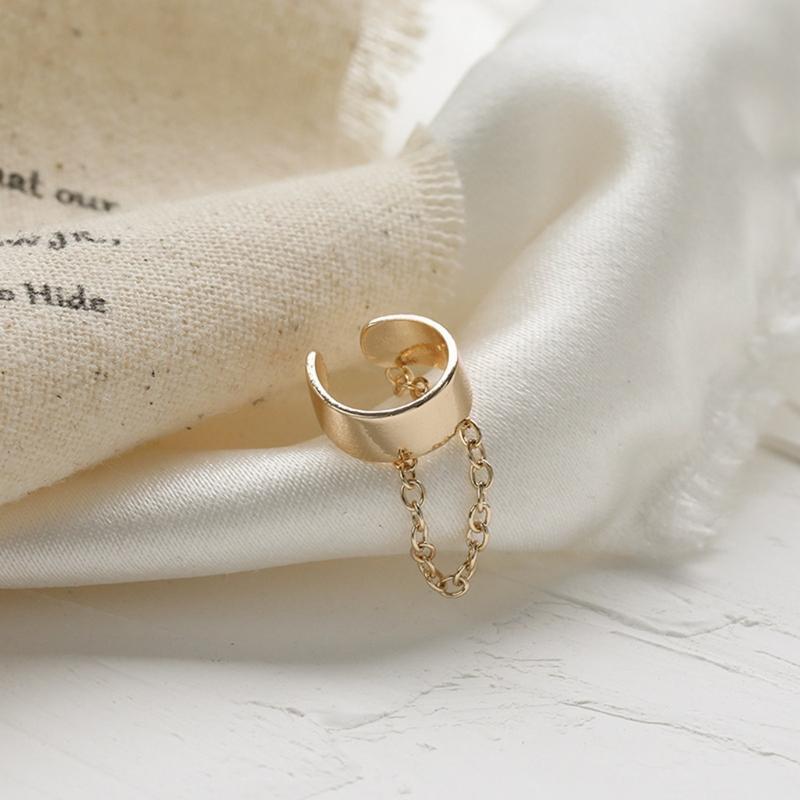 Individual Simple Punk Style Earrings Chain Tassel Clip Ear Cuff For Women Girls