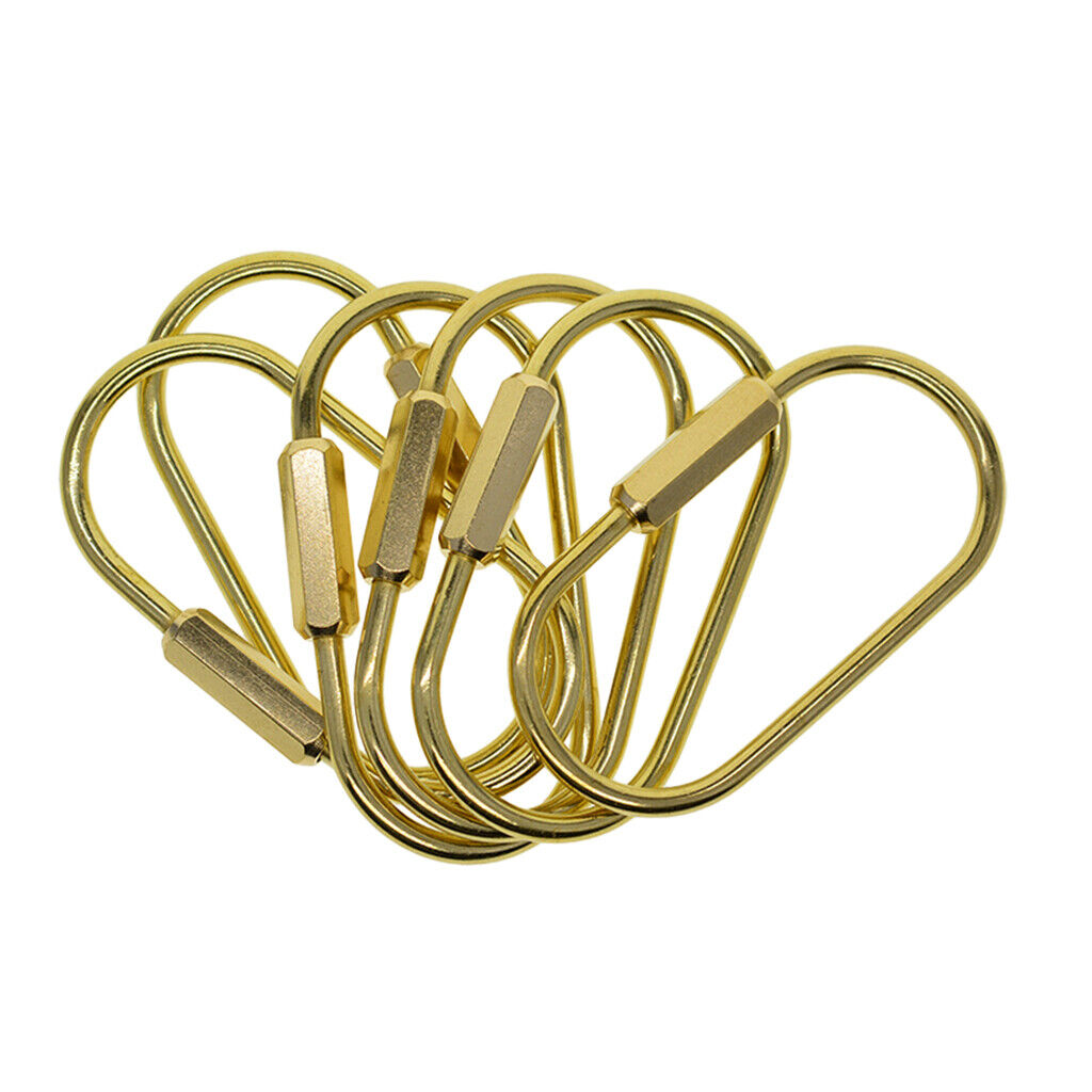 6pcs Durable Brass  Key Chain Key Ring Creative Craft Hanging Ring