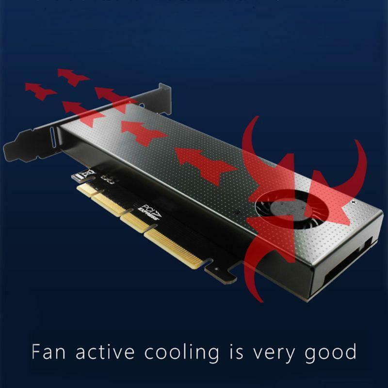 M.2 NVMe Adapter to PCIE3.0 GEN3 M.3 Built-in Turbo Fan for 2230-22110 NVME Card