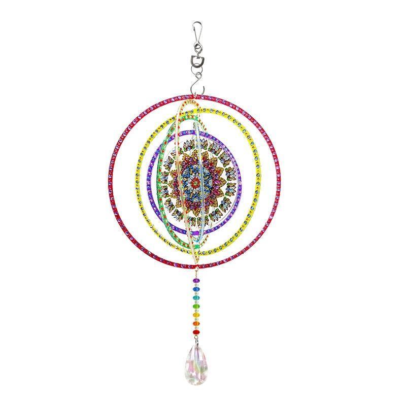 Indoor Window DIY 5D Diamond Painting Flower Wind Chimes Hanging Pendant Decor