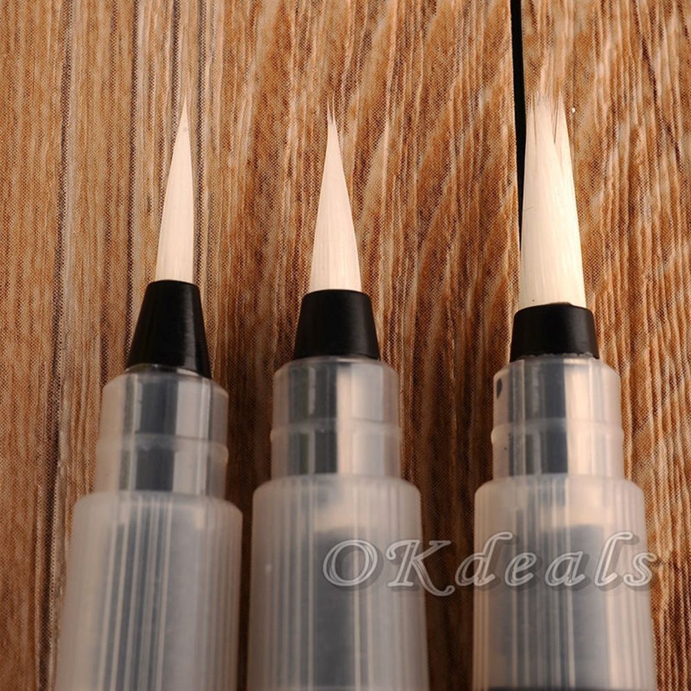 3pcs New Watercolor Water Calligraphy Pilot Ink Pen Painting Drawing Brush