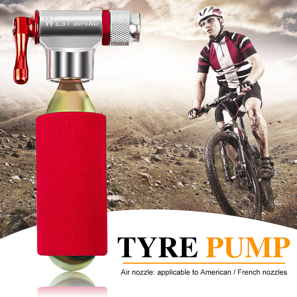WEST BIKING Mini Bicycle Pump Aluminum MTB Bike CO2 Inflator for Basketball